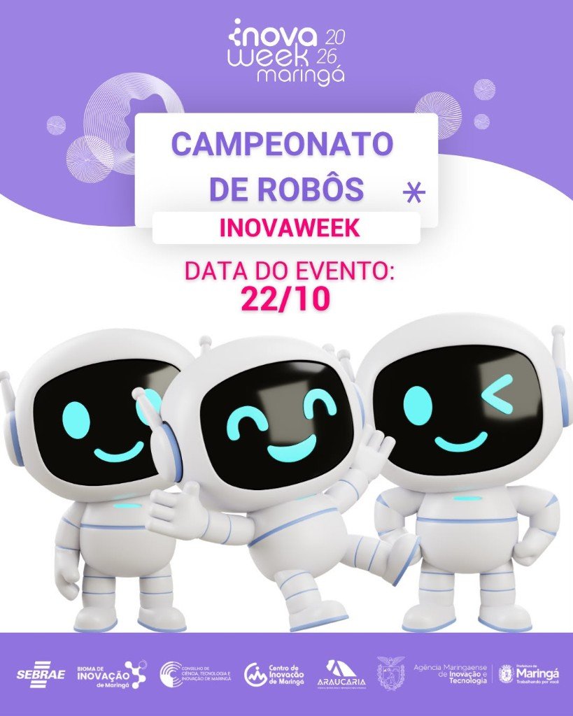 Cartaz do Campeonato de Robôs InovaWeek, dia 22 de outubro