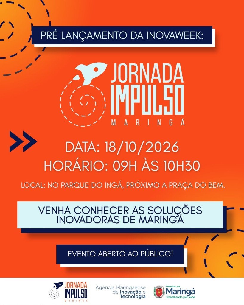 Cartaz do pré-lançamento da InovaWeek: Jornada Impulso Maringá